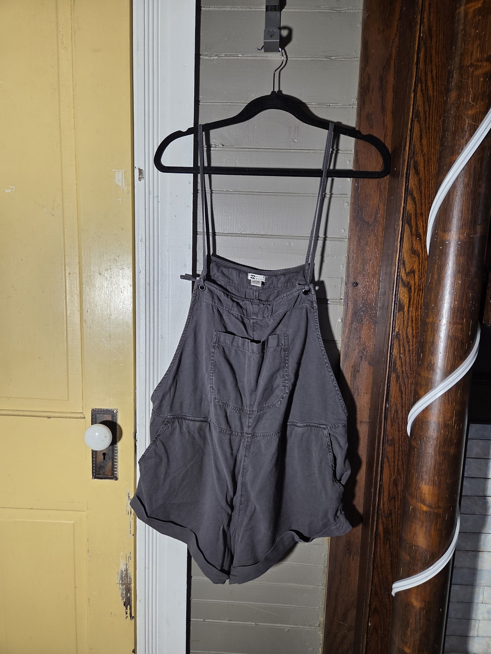 Billabong Charcoal Gray Casual Romper Overalls